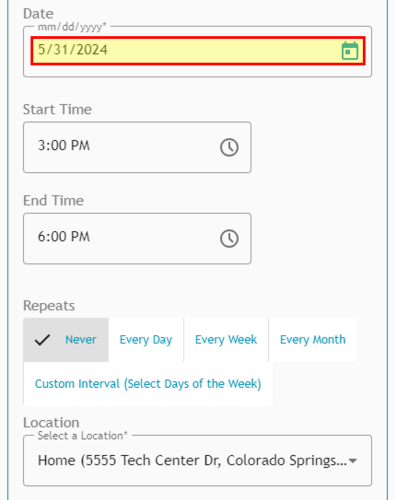 Athlete Connect date highlighted on a new entry.